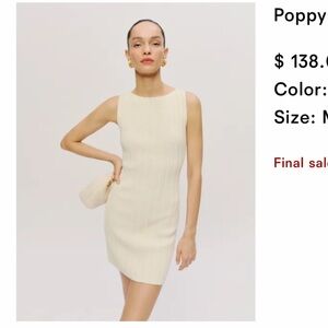 Reformation Poppy Ribbed Mini Dress